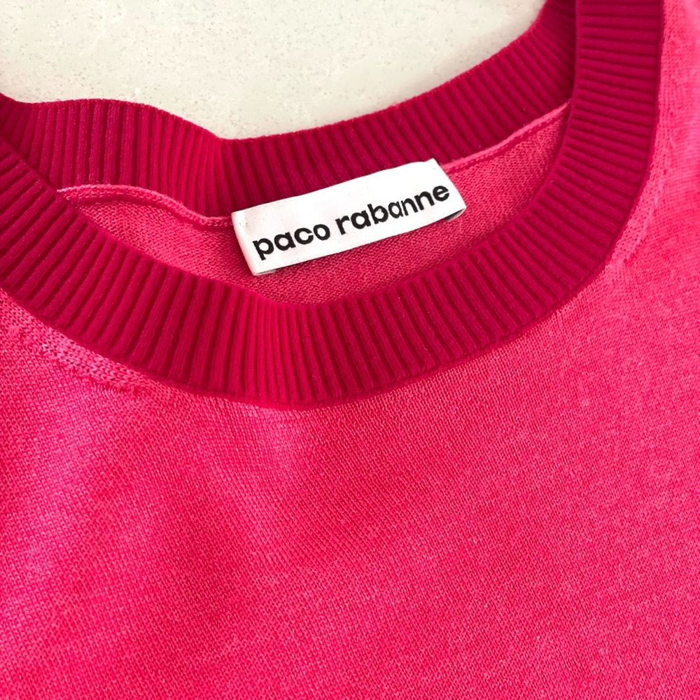 Paco Rabanne Vintage Designer Mini Dress of Wool and Silk thin knit